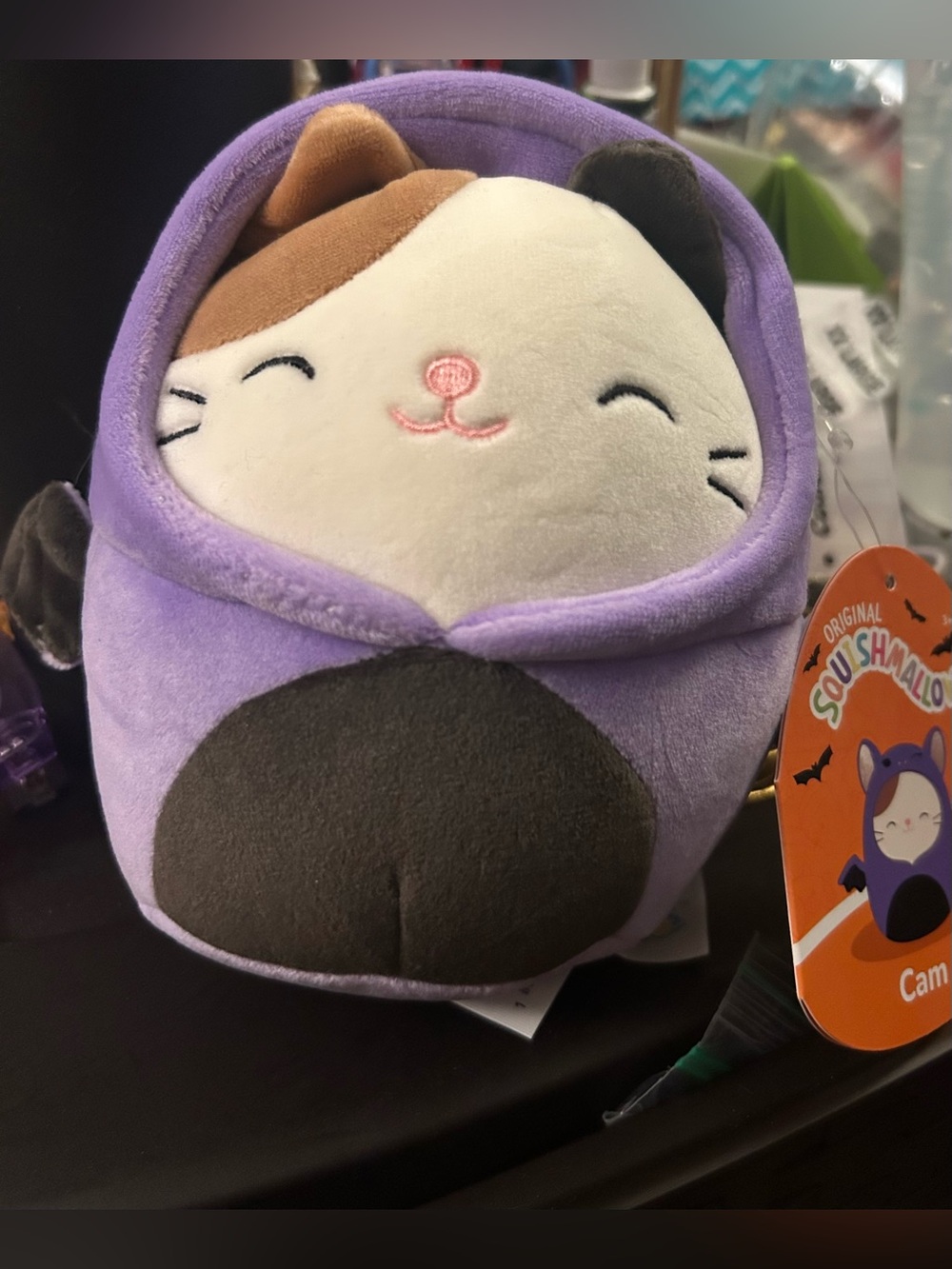 Squishmallows Purple Calico Cat Plush Hooded Plush-CAM